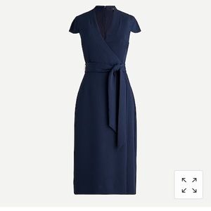 NWT JCrew Faux Wrap Dress, Navy Blue, size 6